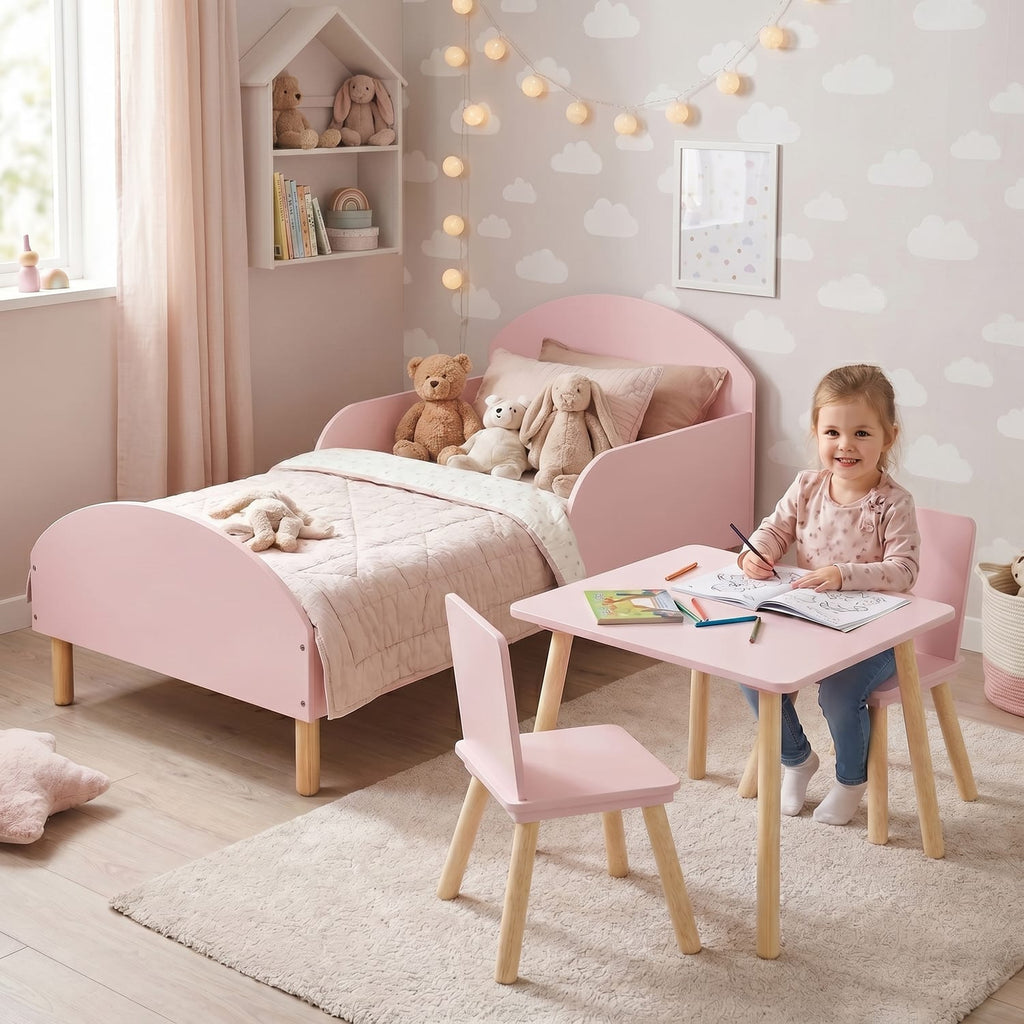 Liberty House Toys Toddler Bed and Table and Two Chairs Set - Pink, product image 3