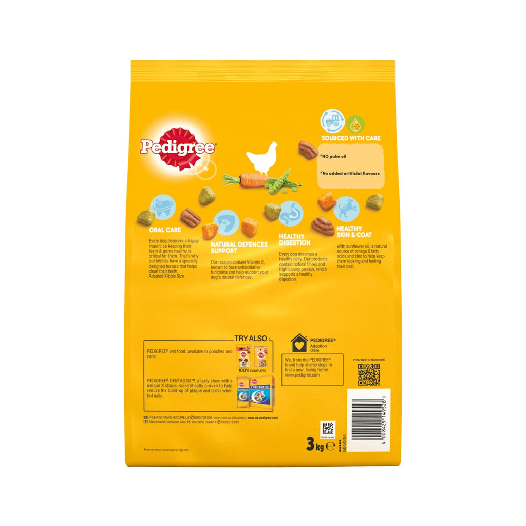 Pedigree Dry Complete Adult Dog Food with Chicken & Vegetables 3kg, product image 7