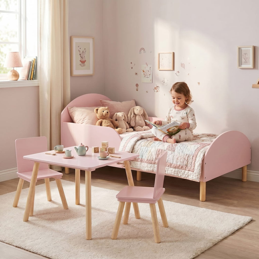 Liberty House Toys Toddler Bed and Table and Two Chairs Set - Pink, product image 4